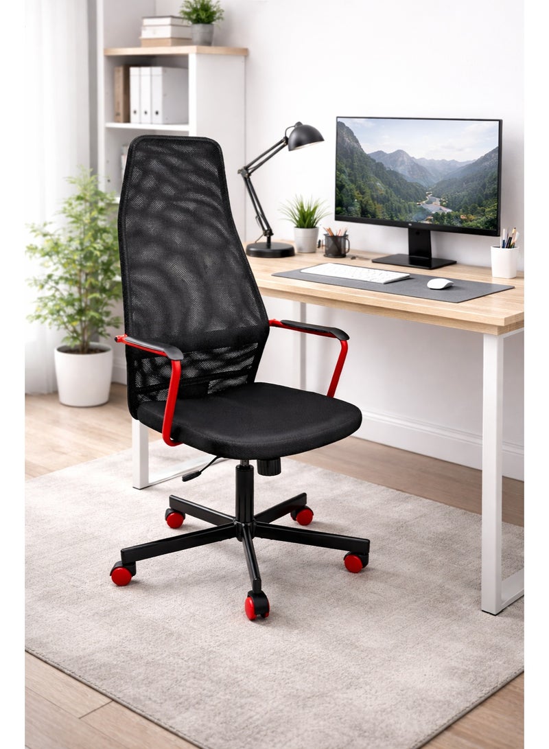 Ergonomic Office Chair Desk Chair Computer Chair Lumbar Support Gaming Chair Height Adjustable Large Space Padded Seat Cushion with Tilt Back Mesh Breathable Backrest Black - Image 3